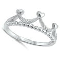 thumbnail image 4 of White CZ Crown Princess Heart Promise Ring .925 Sterling Silver Band Jewelry Female Size 10, 4 of 4