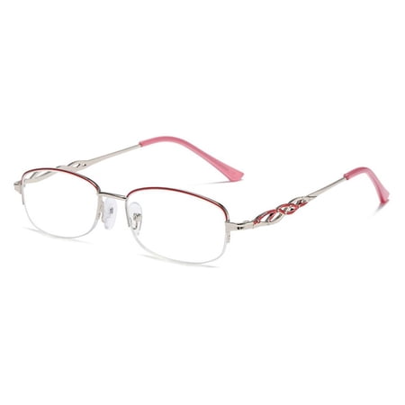 Fashion Vintage Simple Frame Ultra Light Glasses Reading Glasses Eye Protection Anti-Blue Light PINK STRENGTH 150