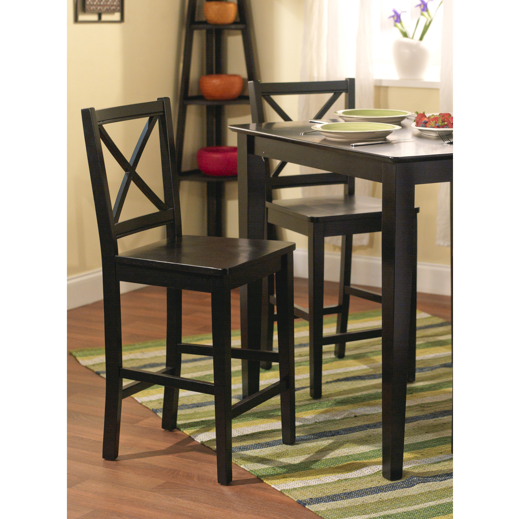 TMS Virginia Cross-Back 24" Counter Stools,Black, Set of 2 - image 3 of 6