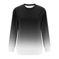 thumbnail image 3 of CLOISE Sweatshirt for Women Gradient Pullover Sweatshirts Round Neck Long Sleeve Hoodies Shirts Black Basic Tees With Pockets Fall Cute Preppy Clothes XL, 3 of 4