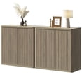 thumbnail image 4 of SICOTAS 34.6" Wide Kitchen Storage Cabinet Set of 2, Modern Credenz Sideboard Buffet with 2 Doors, for Dishes, Coffee Bar Console Cabinet with Adjustable Shelf, Gray Alder, 4 of 7