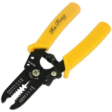 

Unique Bargains Electrician Tool 10-22 AWG 0.6-2.6mm Wire Stripper Cutter Yellow Black