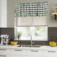 thumbnail image 4 of Eucalyptus Leaves Curtain Valances for Windows, Kitchen Valance Window Treatments Panel 2 Pack, Summer Botanical Black Checked Rod Pocket Short Curtains for Bathroom Bedroom 54 x 18 Inch, 4 of 8