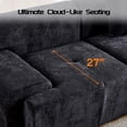 thumbnail image 5 of 118" Boneless Sectional with Ottoman, 3-Seater Chenille Frameless Couch, Modern L-Shaped Modular Sofa for Living Room, No Assembly Required, Black, 5 of 12