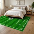 thumbnail image 3 of ODIKA 6'x9' Washable Area Rug Non-Slip, Easy Care, Soccer Stadium Field Pitch Lines Durable Interactive Football Flowing Dynamic for Family Room, Living Mater Bedroom, 3 of 7