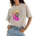 thumbnail image 4 of Women's Workout Tee - Athletic Plus Size Top - Short Sleeve Cotton - Trendy 2025 Design | Baberdicy | Womens Fashion Workout T Shirts Athletic Plus Size Tops Summer Trendy (Khaki | M), 4 of 9