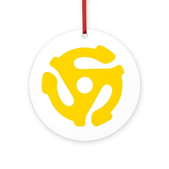 CafePress - 45 Record Vinyl Adapter - Round Wood Ornament 4"