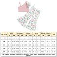 thumbnail image 2 of Pantalones Conjunto de ropa para bebés y niñas, chaleco informal con estampado Floral y pantalones acampanados Cgtredaw Rosa T 4-5 años Única para Niña, 2 of 7