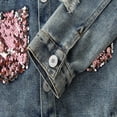 thumbnail image 5 of MXIEZI 1-6 Years Girls Jean Jacket Coats for Kids Baby Spring Fall Long Sleeve Girls Cowboy Outerwear Baby Small Sequins Girls' Denim Jackets, 5 of 9
