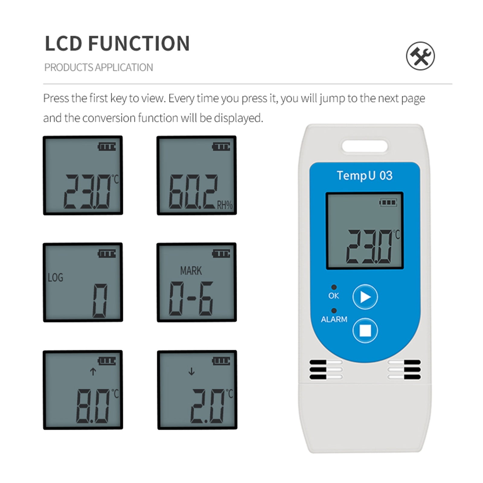 Temp & Humidity Data Logger Reusable RH TEMP Recorder Humiture Recording Meter ,Fast Response