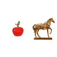 thumbnail image 1 of Figura decorativa de cerámica con forma de caballo, ideal para el hogar, o la decoración navideña. Estatua de resina grabada, 1 of 8