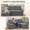 thumbnail image 5 of Muumblus Convertible Sofa Bed, Sectional Sleeper Sofa with Storage Chaise, L-Shaped Couch for Living Room, Dark Gray Chenille, 5 of 13