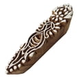 thumbnail image 2 of Handmade Printing Block Floral Border Wooden Stamp Blocks Textile Scrapbook, 2 of 5