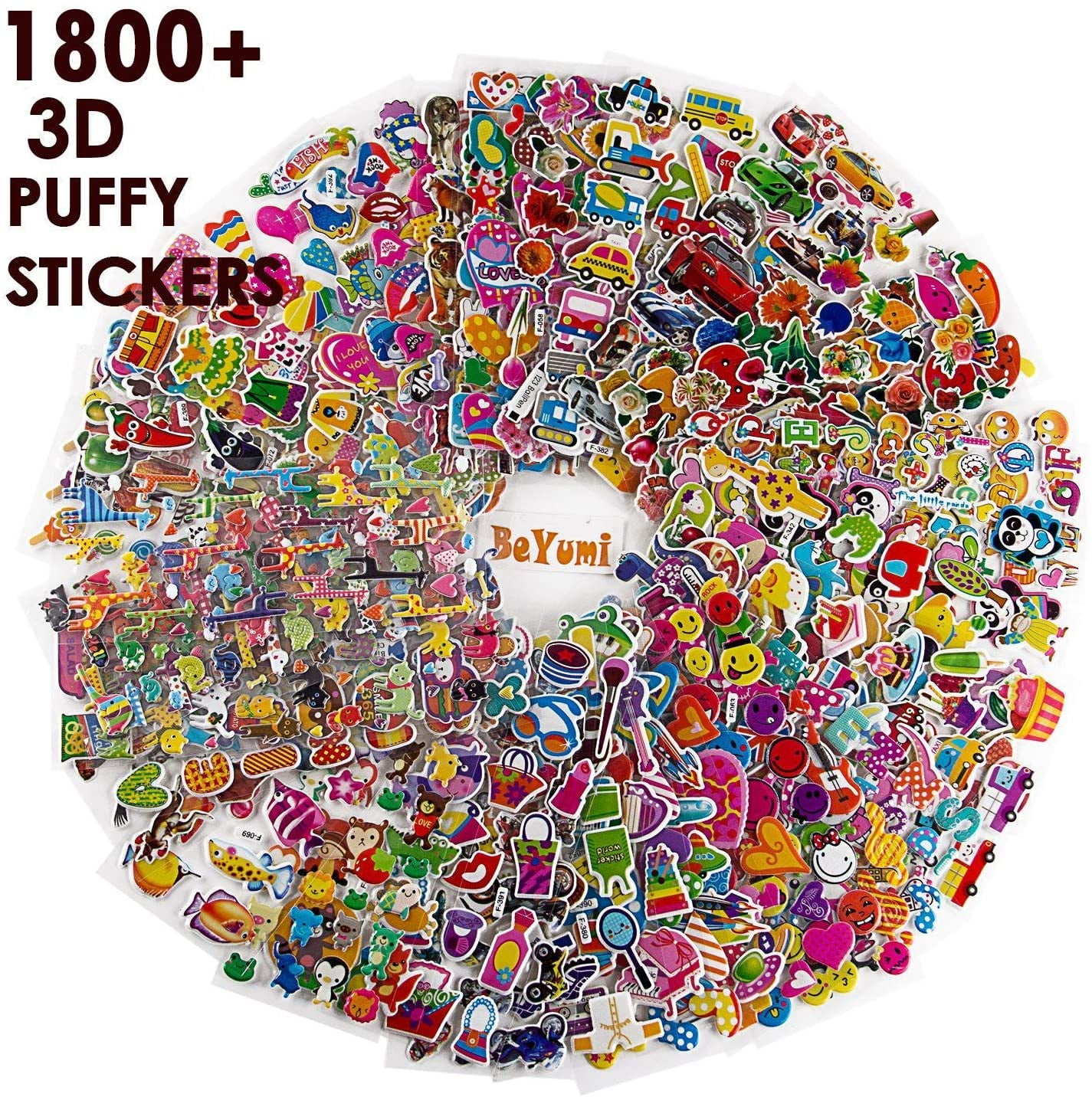 3D Stickers for Kids Toddlers Vivid Puffy Kids Stickers 24 Diffrent Sheets over 