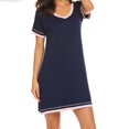 thumbnail image 1 of Besolor Nuisette d'Été pour Femme à Col Rond, Manches Courtes, Chemise de Nuit, Robe de Maison Douce, Vêtement de Nuit, P-TTG, 1 of 1