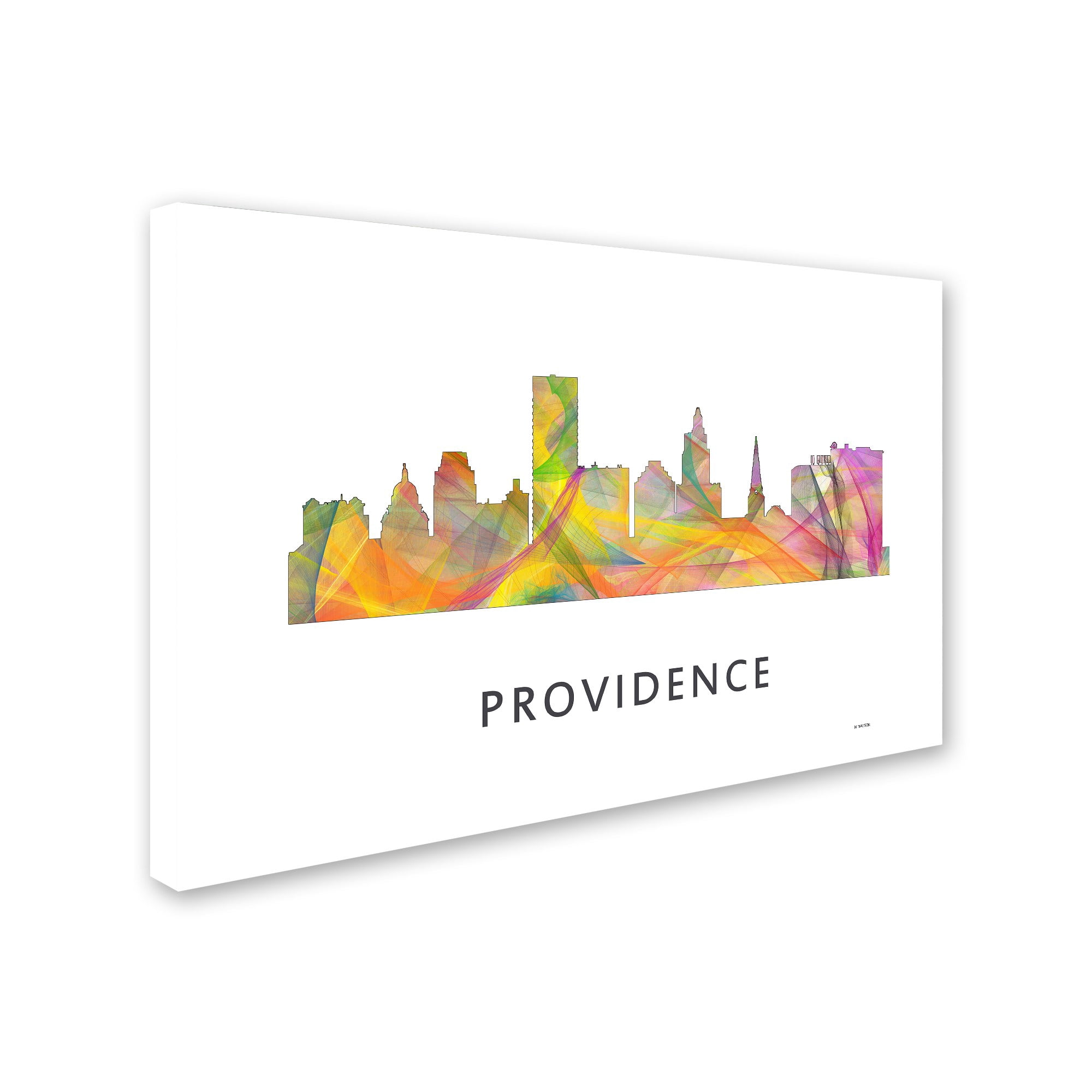 Trademark Fine Art 'Providence Rhode Island Skyline WB-1' Canvas Art by Marlene Watson