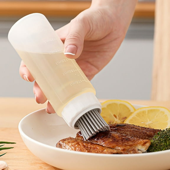 COSMOBETTY Heat Resistant Oil Dispenser with Brush 1Pack 6.29X1.89X1.89in