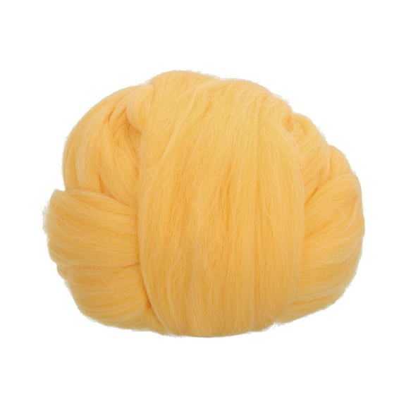 Uxcell Wool Roving Yarn, 100G/3.53OZ Soft Felting Wool Pure Chunky Roving Yarn Bulk for Needle Felting Knitting Blanket Spinning Weaving DIY Craft, Yellow