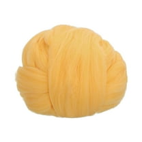 Uxcell Wool Roving Yarn, 100G/3.53OZ Soft Felting Wool Pure Chunky Roving Yarn Bulk for Needle Felting Knitting Blanket Spinning Weaving DIY Craft, Yellow