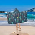 thumbnail image 2 of Yayeee Kids Hooded Towel with Hand Pockets Beach Soft Absorbent Bath Wrap 50 x 23.5 inch, Green Jellyfish Pattern, 2 of 5