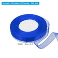 thumbnail image 2 of Unique Bargains 0.6 Inch x 50 Yard Organza Ribbon, Gift Wrapping Ribbon for Bouquet Cake Invitations Card Decoration, Dark Blue, 2 of 7