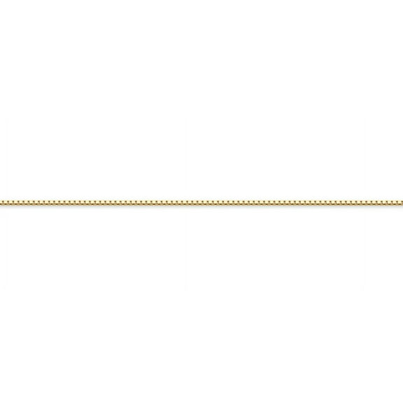 14K Solid Gold 1mm Box Chain Necklace, 18 Inches