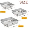 thumbnail image 2 of 6/8/9-Inch Square Cake Pan Set, CozyNestFinds Stainless Steel Square Baking Brownie Pans Metal Bakeware Set of 3, Non-toxic & Healthy, Easy Clean & Dishwasher Safe, 2 of 14