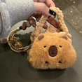 thumbnail image 4 of Runquan Capybara Porte-Clés en Peluche Sac à Argent Mini Sac à Main Mignon Étui pour Écouteurs, 4 of 7