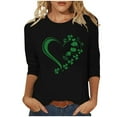 thumbnail image 2 of GaThRRgYP Womens Hoodies Sweatshirts,Blouses for Women Dressy,Women's St. Patrick's Day Printed Crew Neck 3/4 Sleeve T-Shirt Loose Tops Black M, 2 of 4