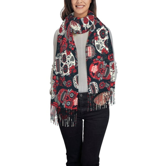 Xecao Black White Stripes Pattern Womens Winter Scarf Fall Scarf Oversized Large Scarf for Women Warm Shawl Wrap