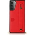 thumbnail image 6 of case for Samsung Galaxy S21 Wallet Case, Removable Adjustable Leather Strap Crossbody Card Holders Case Neck Strap Lanyard Purse Shoulder Strap w/Kickstand Purse Case for Samsung Galaxy S21 5G KB Red, 6 of 14
