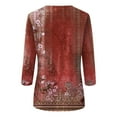 thumbnail image 5 of CHUANK T-Shirts pour Femmes à Manches Trois-Quarts, Coupe Ajustée à Motif Floral, T-Shirts Blancs, Chemises pour Femmes, Manches 3/4 au Coude, Col Rond, Chemises Décontractées pour Femmes, Liquidation, Blouses et Hauts Boho, Vert TG, 5 of 5