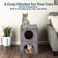 thumbnail image 4 of PETMAKER 2 Story Cat Condo House for Indoors - 15.75” x 23.75” Double Cat Bed Cave (Gray), 4 of 7