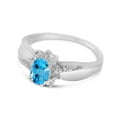 thumbnail image 3 of 10k White Gold Oval Blue Topaz And Diamond Ring, 3 of 6