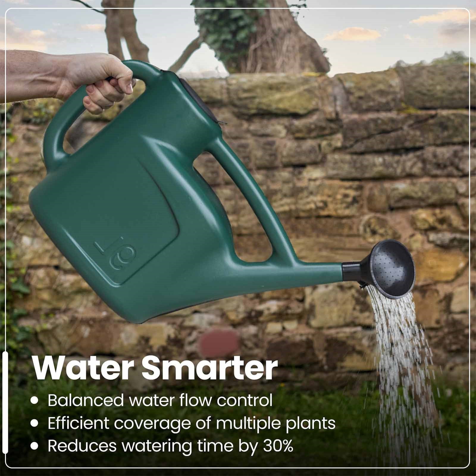 ZLBDYG 3L/9L Large Plastic Watering Can - Detachable Long Spout Indoor/Outdoor Plant Watering Can for Garden, Flowers, Vegetables (Durable Dark Green Design, Ergonomic Handle)