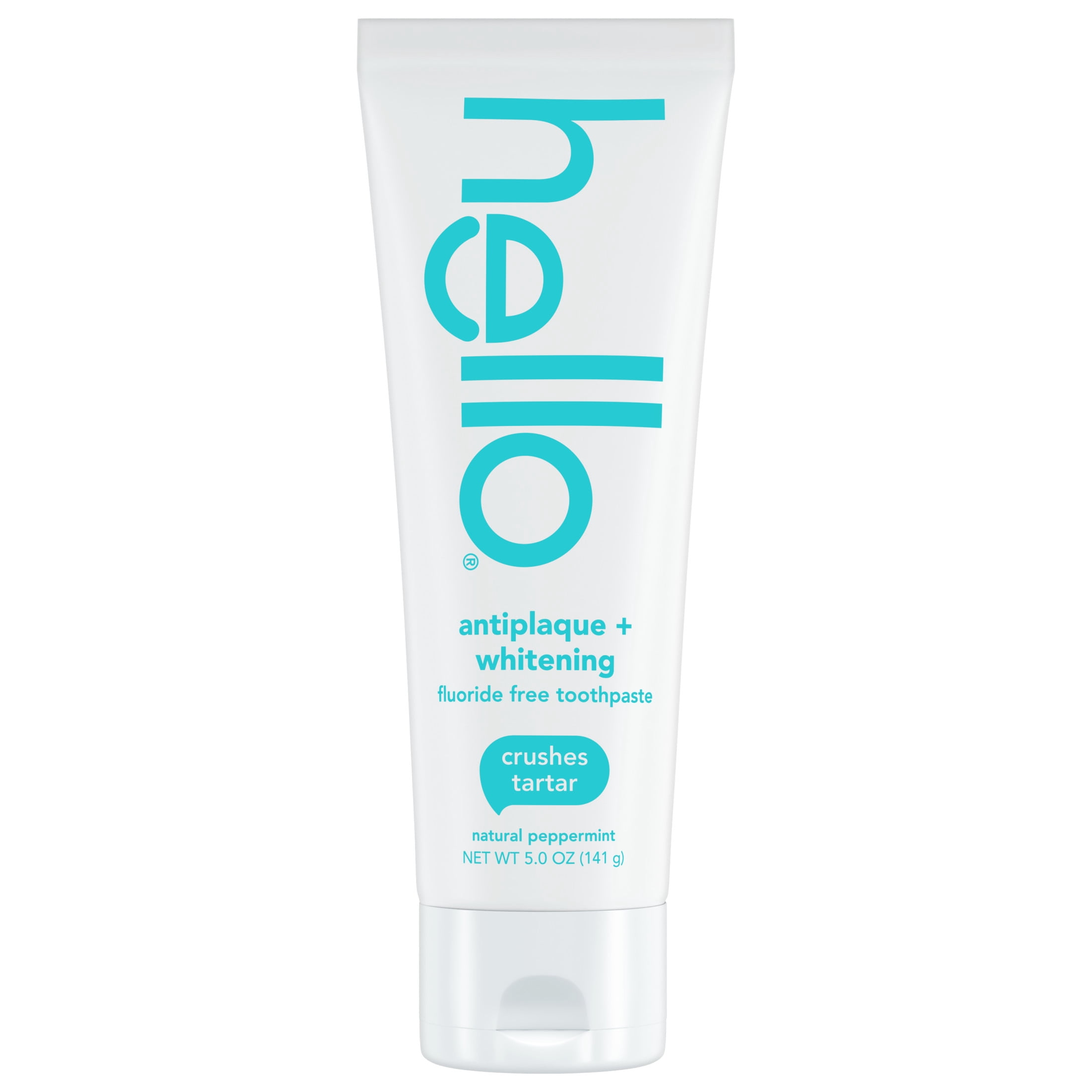 hello Antiplaque and Whitening Fluoride Free Toothpaste, Natural Peppermint, 5 oz