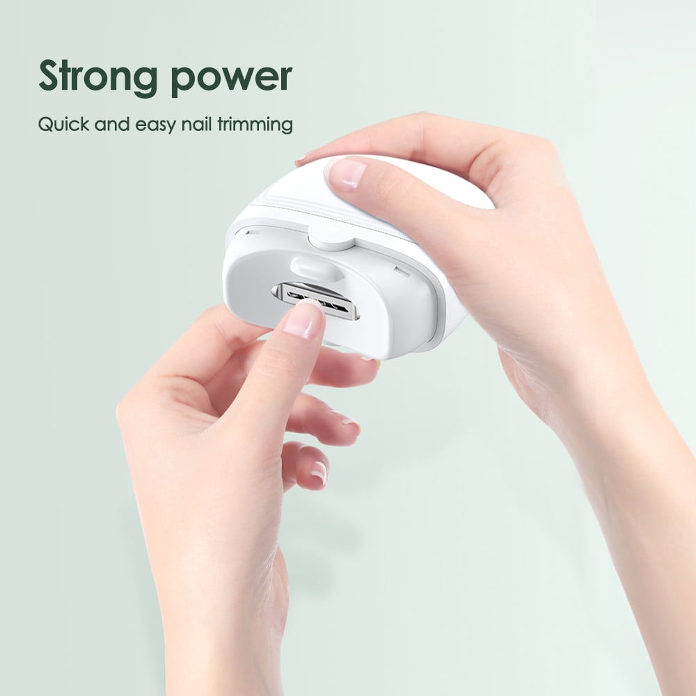 Electric Nail Clipper, 3 in 1 Fingernail Trimmer, Polisher & Clip Storage with LED Light, USB Rechargeable Automatic Safety Nail Cutter for Baby, Kids, Seniors