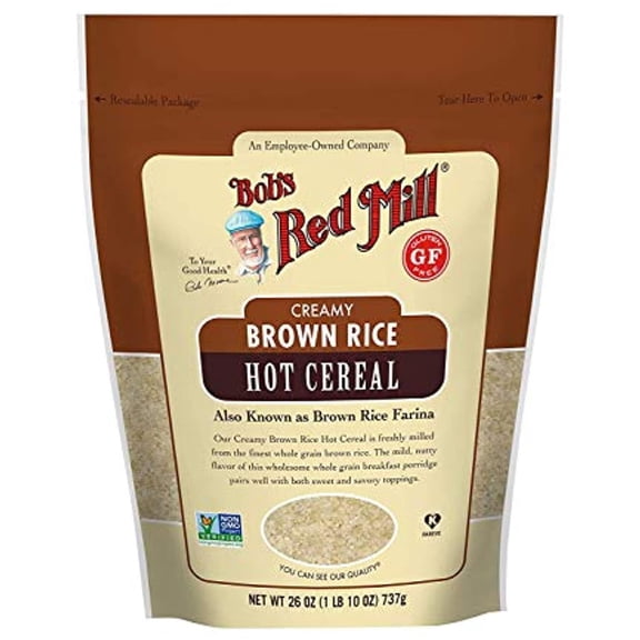 Bobs Red Mill Creamy Rice Farina Hot Cereal, Brown, 26 Oz (Pack Of 4)