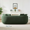 thumbnail image 5 of Miekor Furniture Dylan Modern French Boucle Sofa Comfortable Couch Brown Dark Green Solid Wood 32x85x28 inches 83435, 5 of 7