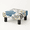 Blue Floral, variant on Boho Floral Fabric Square Small Foot Rest Ottoman, 16.69 x 16.10 x 5.16 in