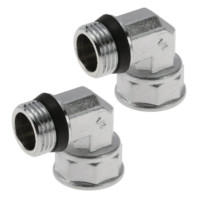 Accesorios de tubería de cobre Unique Bargains 1/2" hembra x 1/2" macho codo de rosca interna y externa (con anillo de goma) 1.69" 2 piezas