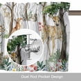 thumbnail image 6 of Forest Animals Valances for Windows Small Deer Fox Squirrels Flower Tree White Wood Grain Rod Pocket Cafe Window Treatments Valance Curtains for Kitchen Bathroom Laundry Basement Windows 42"x12", 6 of 9