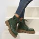 thumbnail image 4 of NECHOLOGY Botas Mujer Adulto Femenino Zapatos Botines de mujer Otoño e invierno estilo británico Popular suela gruesa con cordones zapatos de mujer aparecen botas delgadas (Green, 6.5), 4 of 7