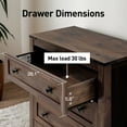 thumbnail image 4 of CHITOOMA 5 Drawer Dressers for Bedroom, Adult Tall Wooden Storage Cabine with Double Handle, Chest of Drawers for Living Room Hallway, Walnut, 4 of 14