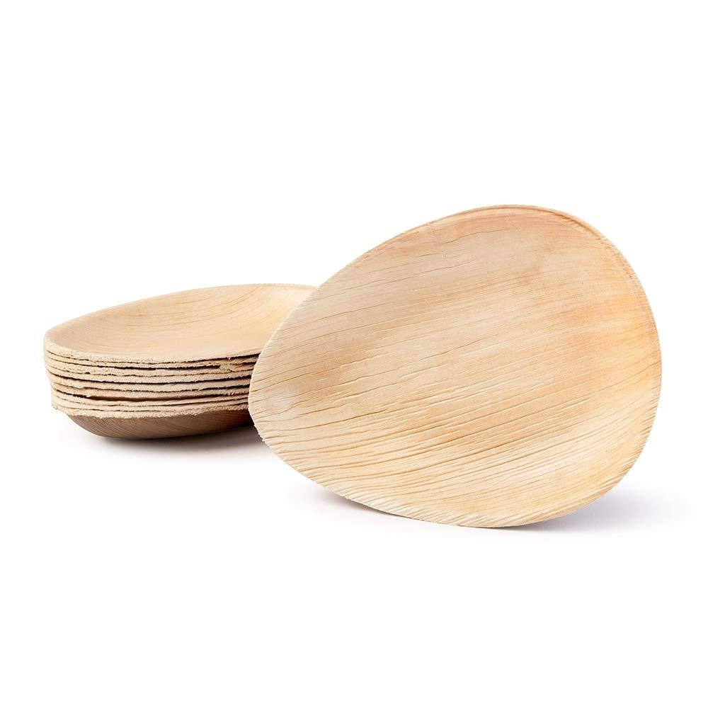 Palm Leaf Compostable Plates 6.5” Oval Biodegradable Disposable Small