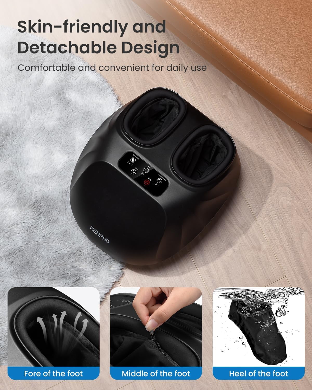 RENPHO Shiatsu Foot Massager with Remote, Foot Massager Machine with Heat, Relieve Plantar Fasciitis and Tired Muscles,  Mothers Day Gift for Mom Women, Fits Men feet Size up to 14