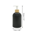 thumbnail image 4 of Unique Bargains 1 Pc Round Bottom Vertical Stripes Soap Dispenser 13.53oz Black White, 4 of 6