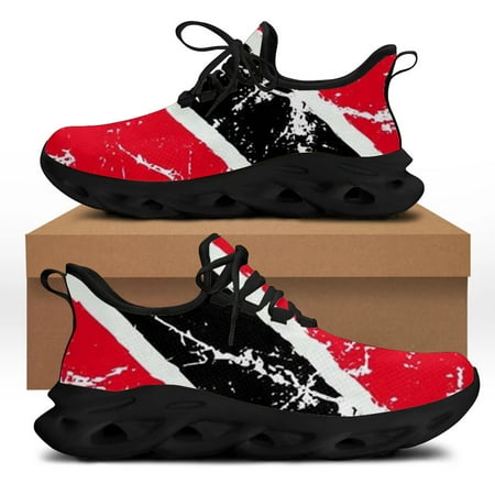 

Women Casual Lace up Mesh Shoes Jamacia American Flag Design Platform Sneakers for Women Lightweight Walking Shoes