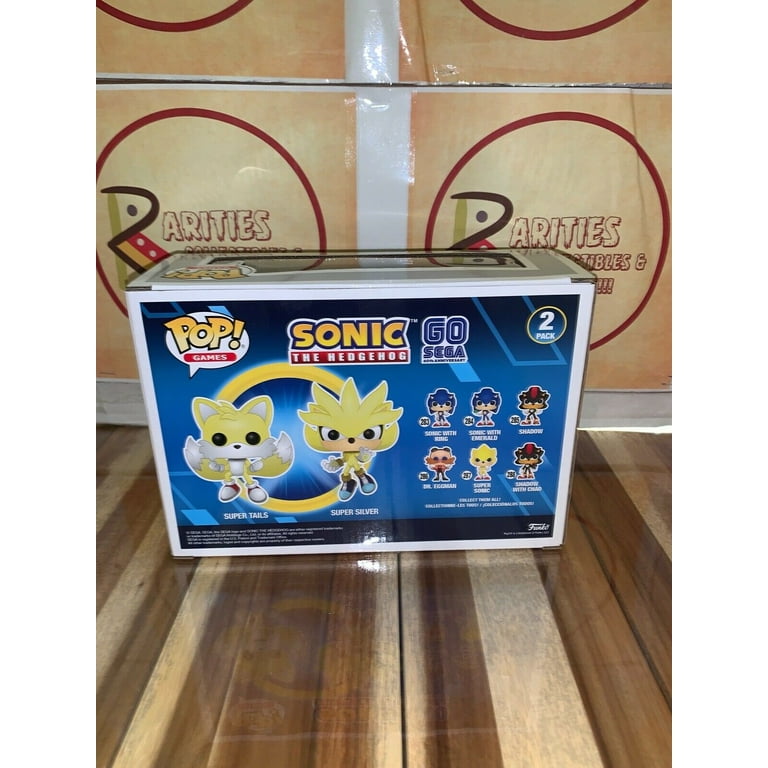 Funko Pop! GamesSonic The Hedgehog Super Silver & Super Tails 2 Pack 2020  Summer Convention Exclusive Vinyl Figure 