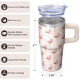 thumbnail image 3 of Flamingo Lover Tumbler with Handle 20OZ Stainless Steel Insulated Cup Gifts for Women Perfect Presents for Birthday Christmas Holidays Daily Use Picnics Trips, 3 of 6